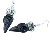 Boucles d'Oreilles Gothique Crâne de Corbeau