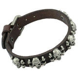 Bracelet Gothique <br /> Cuir à Tête de Mort