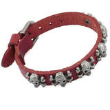 Bracelet Gothique <br /> Cuir à Tête de Mort