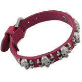 Bracelet Gothique <br /> Cuir à Tête de Mort