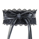 Ceinture Gothique PU et Dentelle