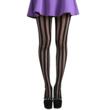 Collant Gothique Rayé Noir