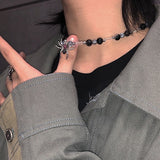 Gothic Necklace<br> Secret Spider Pearls