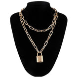 Colliers Gothique <br />Chaîne avec Cadenas - L'Antre Gothique