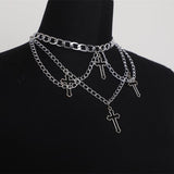 Colliers Gothique Croix Superposées