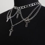 Colliers Gothique <br /> Croix Superposées