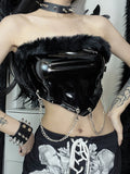 Gothic Crop Top<br> Leder