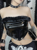 Gothic Crop Top<br> Leder