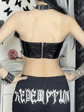 Gothic Crop Top<br> Leder