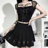 Crop Top Gothique <br /> Mortellement Aimé - L'Antre Gothique