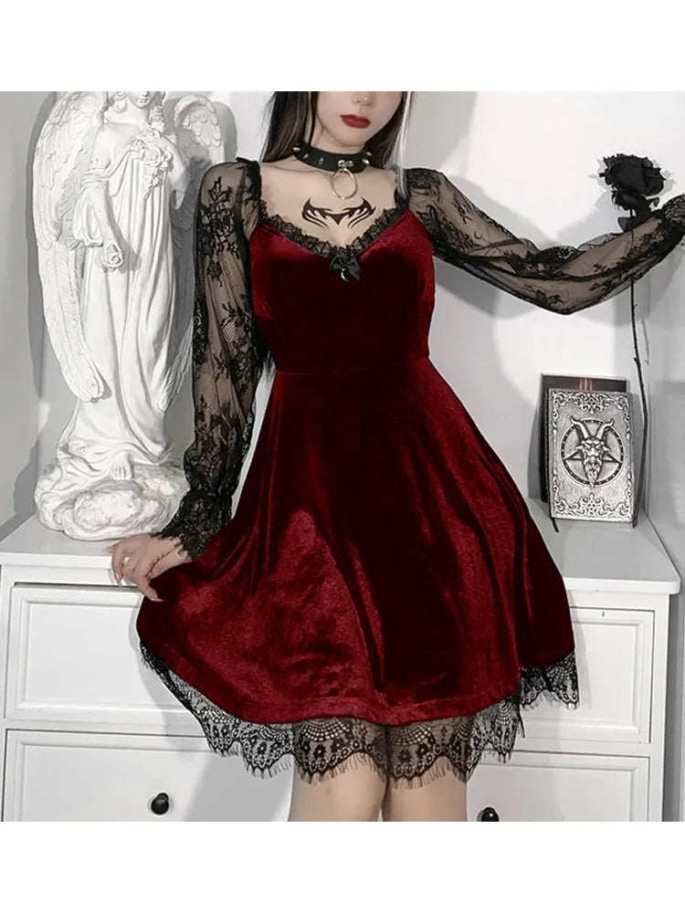 strapless open back dress Velvet Body Talk Mini Dress – Dolls Kill main image 0