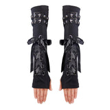 Gants Gothique Noir Long