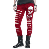 Leggings Gothique <br /> Déchiqueté avec Crâne