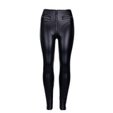 Leggings Gothique En Cuir avec Zipper
