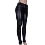 Leggings Gothique <br /> En Cuir avec Zipper