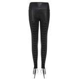 Leggings Gothique PU à Lacet