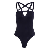 Maillot de Bain Gothique Avec un Col en Pentagramme