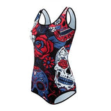 Maillot de Bain Gothique <br /> Imprimé de Tête de Mort