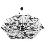 Gotischer Regenschirm<br> Blumenschädel