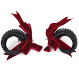 Pince a cheveux gothique Corne Ruban Rouge