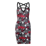 Robe Gothique Crâne Rose
