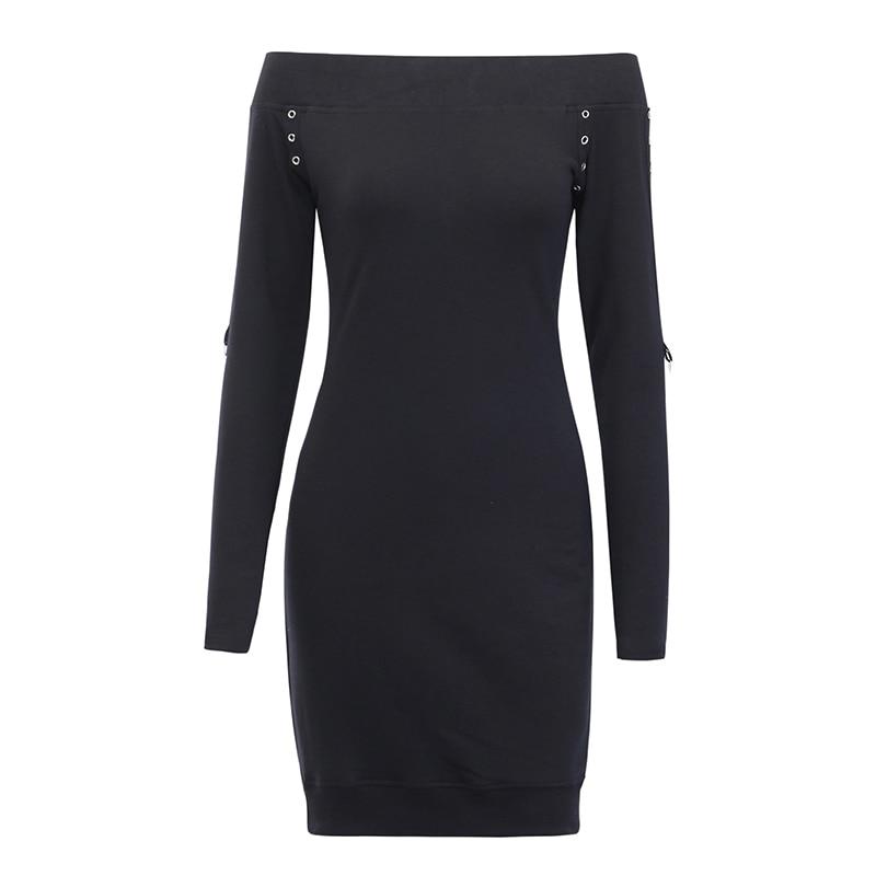 motel rocks off the shoulder dress Black Gothic Dress with Bare Shoulder