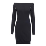 Robe Gothique Noir Épaule Dénudé