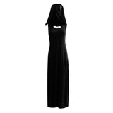 Robe Gothique Sans Manche à Capuche