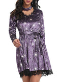 Robe Gothique <br /> en Velours à col en V - L'Antre Gothique