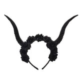 Serre-Tête Gothique <br /> Corne et Rose Noir