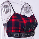 Soutien-Gorge Gothique <br /> Rayé Rouge