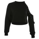 Sweat Gothique Chaîne et Épaule Dénudé