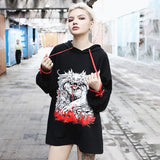 Gothic-Sweatshirt<br> Bedruckter Totenkopf