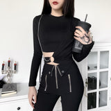 Gothic T-Shirt<br> Long Sleeve with Chain