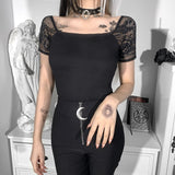 Gothic-T-Shirt<br> Spitzenärmel