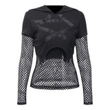 T-Shirt Gothique Manche en Résille