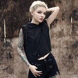 T-Shirt Gothique <br />Sans Manche & Capuche