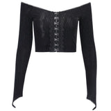 T-Shirt Gothique transparente à Rayure