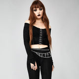 T-Shirt Gothique <br /> Transparente à Rayure