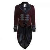 Veste Gothique <br /> En Velours Rouge Foncé - L'Antre Gothique