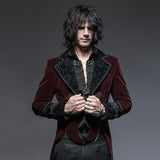 Veste Gothique <br /> En Velours Rouge Foncé - L'Antre Gothique