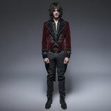 Veste Gothique <br /> En Velours Rouge Foncé - L'Antre Gothique