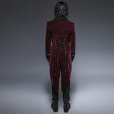 Veste Gothique <br /> En Velours Rouge Foncé - L'Antre Gothique