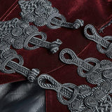 Veste Gothique <br /> En Velours Rouge Foncé - L'Antre Gothique