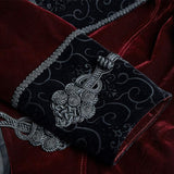 Veste Gothique <br /> En Velours Rouge Foncé - L'Antre Gothique
