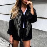 Gothic-Jacke<br> Schwarz mit Niete
