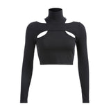 blouse Gothique à Col Roulé