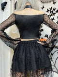 Gothic-Bluse<br> Asymmetrisches Witwenzeichen