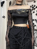Gothic-Bluse<br> Asymmetrisches Witwenzeichen