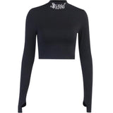 crop top Gothique à manches longues